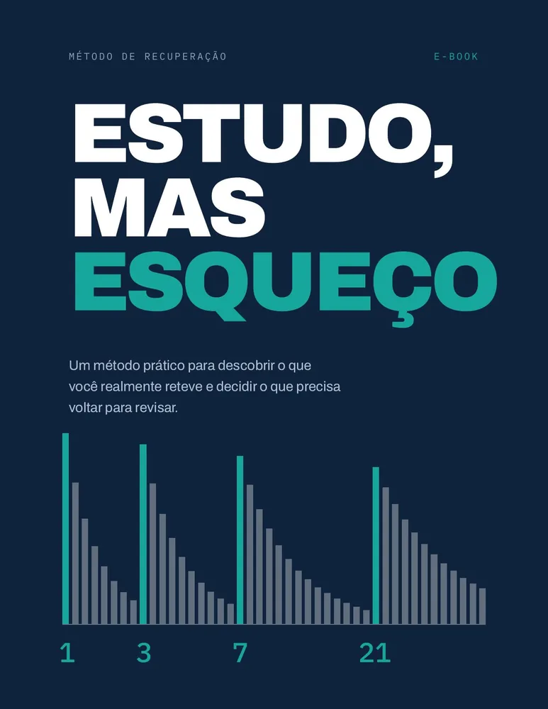 Capa do e-book Estudo, mas esqueço